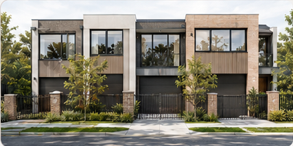 Contemporary attached homes on Lovely Street