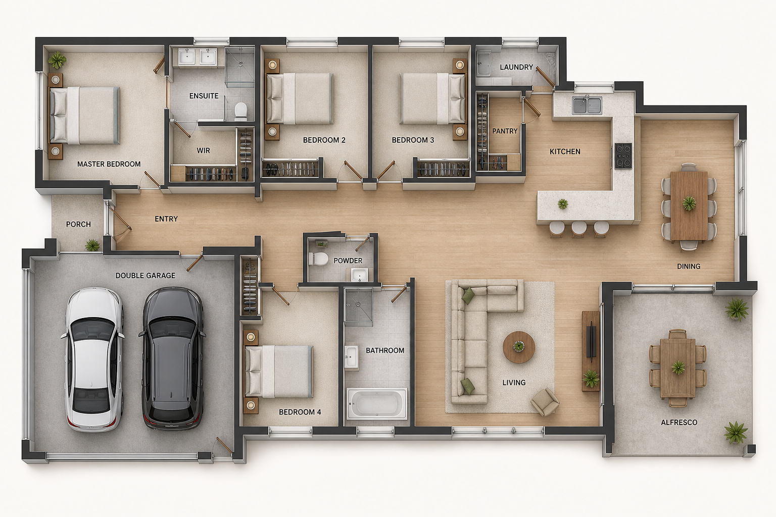 Presentation floor plan for The Elara